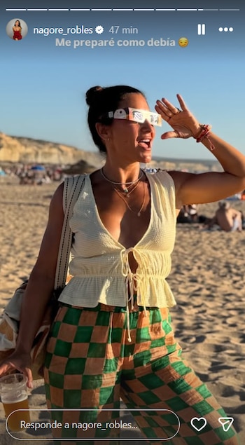 Así ha vivido el eclipse Nagore Robles (Instagram)
