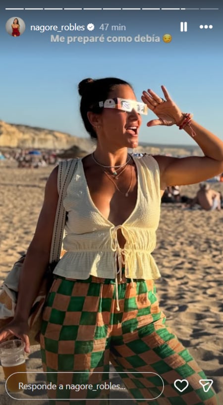 Así ha vivido el eclipse Nagore Robles (Instagram)