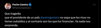 Pacho Santos criticó la propuesta