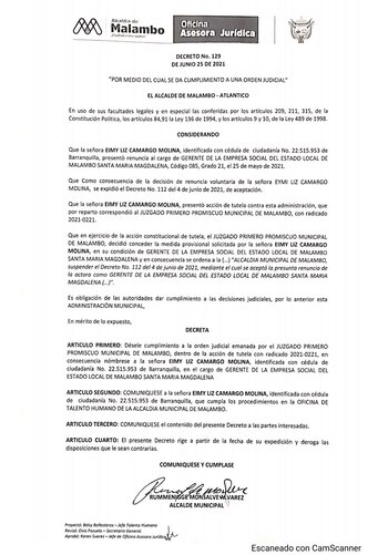 Decreto de la Alcaldía de