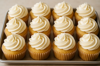 Los cupcakes de vainilla sin