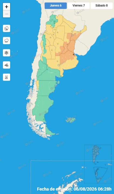 El SMN indicó que hay alerta naranja por tormentas en el Litoral argentino