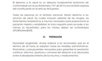 Tutela interpuesta por el exministro