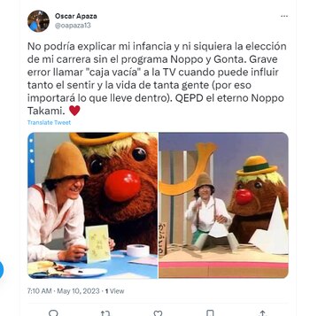 Usuarios despiden a Noppo Takami,