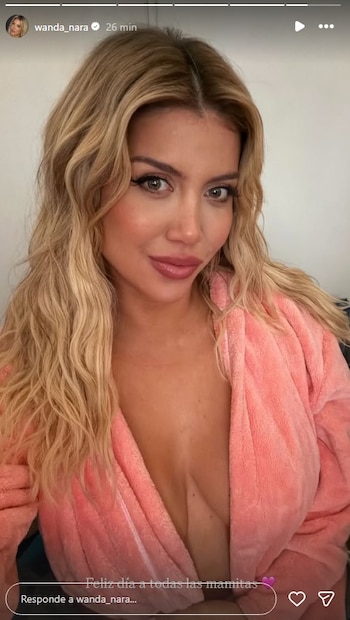 "Feliz día a todas las mamitas", escribió Wanda Nara junto a una foto sensual en sus redes (Instagram)