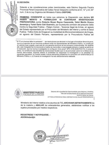 Promulgación del Ministerio Público sobre