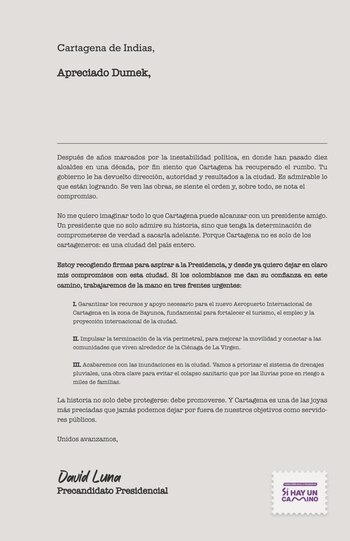 Esta fue la carta que