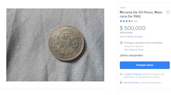 Moneda Coyolxauhqui. Mercado Libre