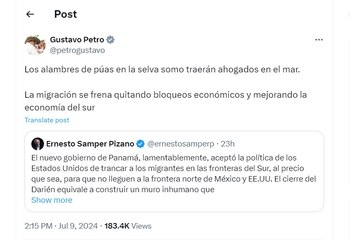 Gustavo Petro habla de recientes