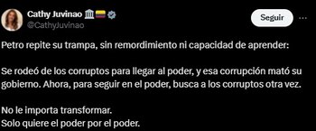 La senadora independiente afirmó que