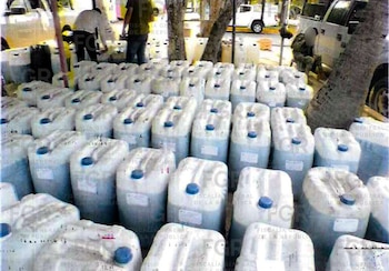 Los bidones incautados
(FGR)