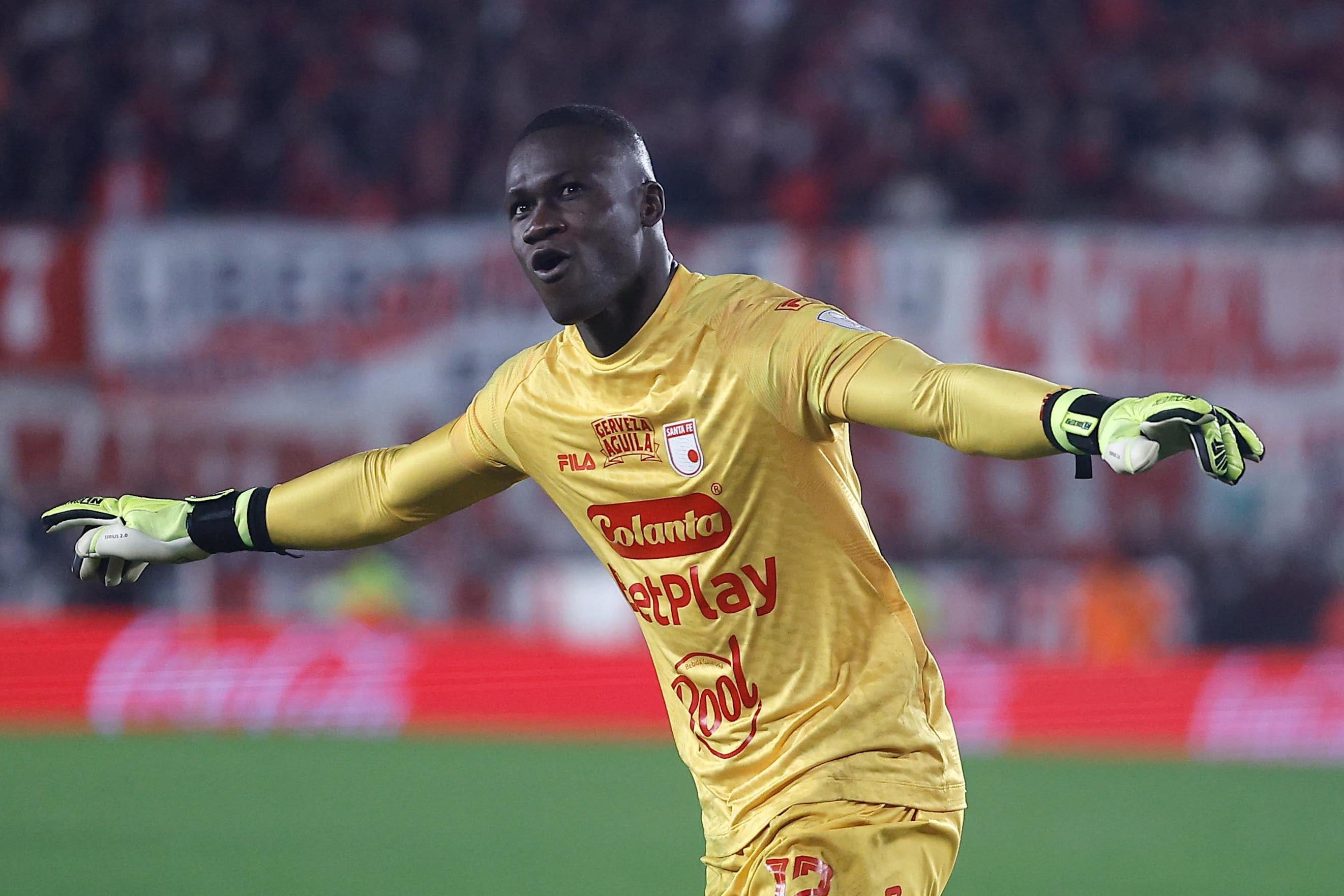 Weimar Asprilla fue una de las grandes figuras de Santa Fe en la serie de octavos de final ante River Plate-crédito Juan Ignacio Roncoroni/EFE