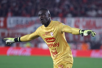 Weimar Asprilla fue una de las grandes figuras de Santa Fe en la serie de octavos de final ante River Plate-crédito Juan Ignacio Roncoroni/EFE