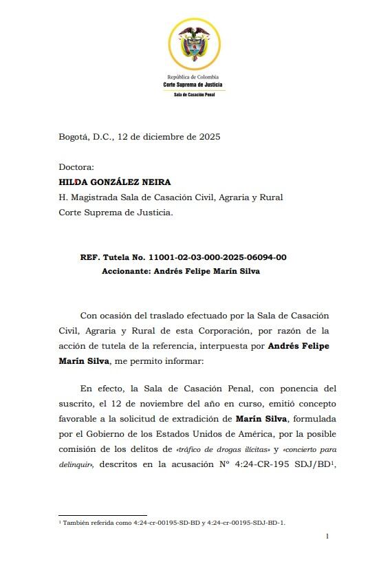 El magistrado Gerson Chaverra pidió negar la tutela interpuesta por alias Pipe Tuluá, con la que pretende frenar su extradición - crédito Redes sociales/X