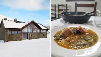 El restaurante Leitariegos está situado dentro del Parque Natural de las Fuentes del Narcea (Montaje Infobae)