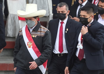 Peru's President Pedro Castillo leaves