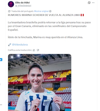 Publicación sobre futuro de Marina Scherer.