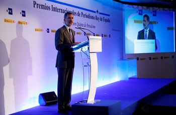 El Rey Felipe, durante su