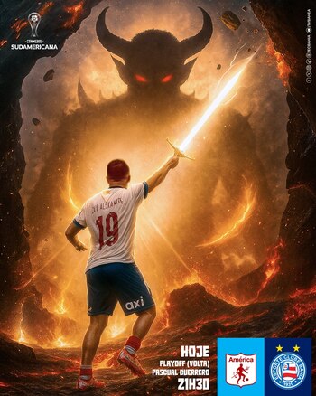 Con el siguiente afiche, así presentó el Bahía el partido ante la mechita - crédito @ecbahia / X