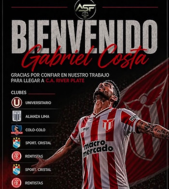 La carrera de Gabriel Costa abarca seis clubes, entre ellos los tres más grandes del Perú. - Crédito: ASF