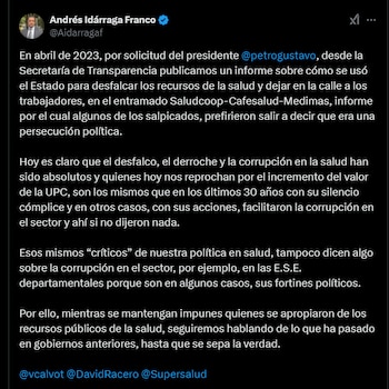 El secretario Idárraga recordó que,