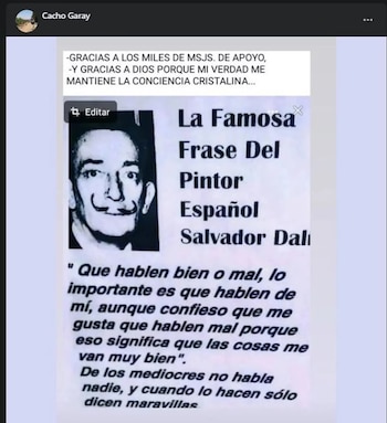 La publicación de Cacho Garay