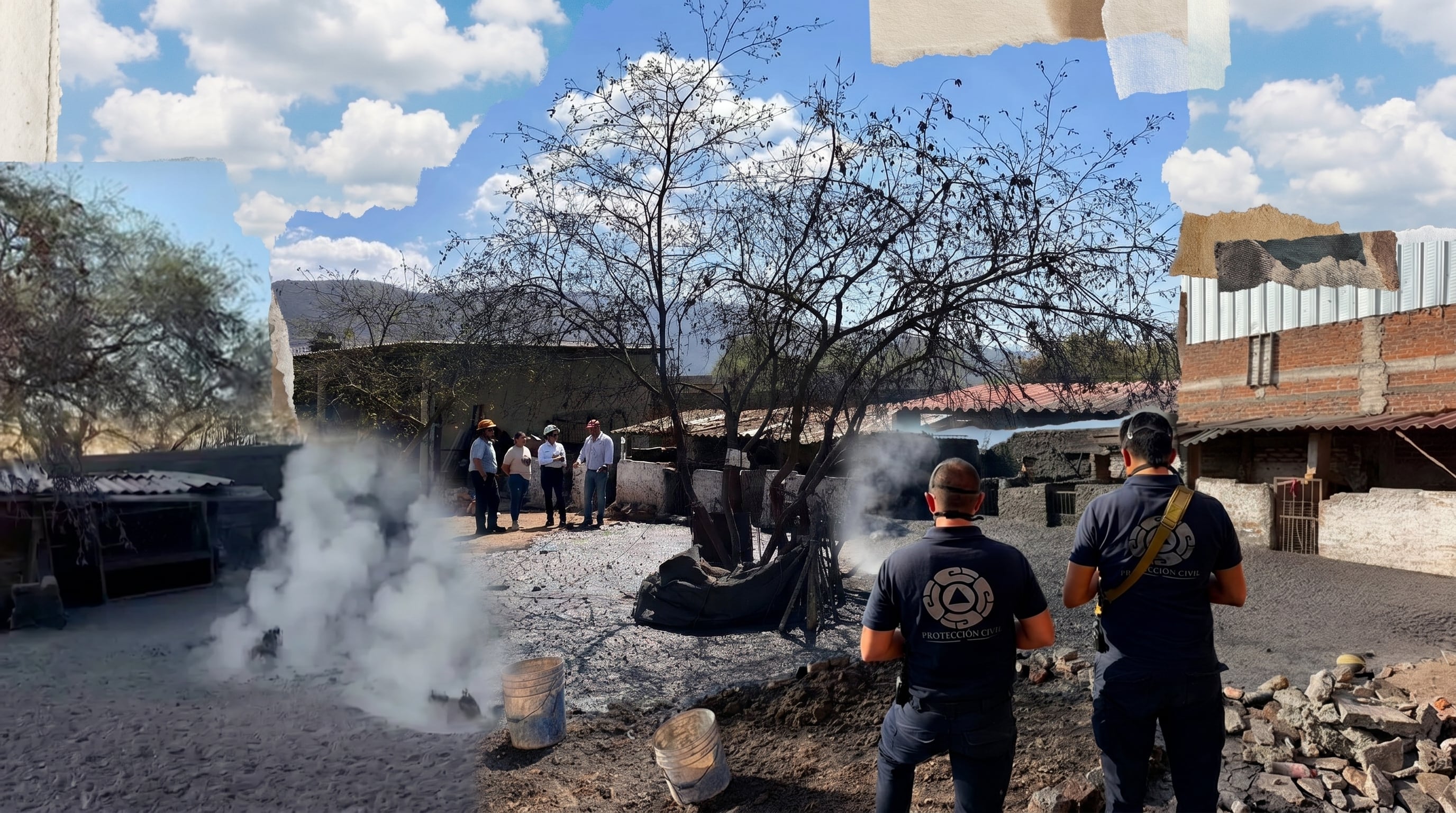 Personal de Protección Civil supervisa la actividad de un géiser que emite vapor en Ixtlán, Michoacán, evaluando la situación en la zona. (Imagen Ilustrativa Infobae)