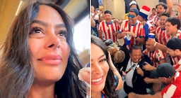 Las lágrimas de Larissa Riquelme, la hincha más famosa de Paraguay tras el épico triunfo ante Alemania en el Mundial