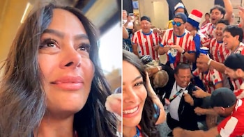 Las lágrimas de Larissa Riquelme, la hincha más famosa de Paraguay tras el épico triunfo ante Alemania en el Mundial