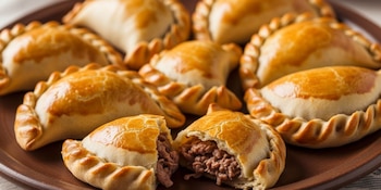 El relleno tradicional de empanadas de lomo incluye cebolla, ajo, huevo duro, aceitunas y pasas de uva para un sabor característico argentino (Imagen Ilustrativa Infobae)