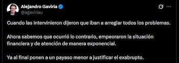 Alejandro Gaviria - crédito @agaviriau/X