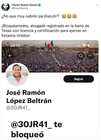 El hijo de AMLO bloqueó