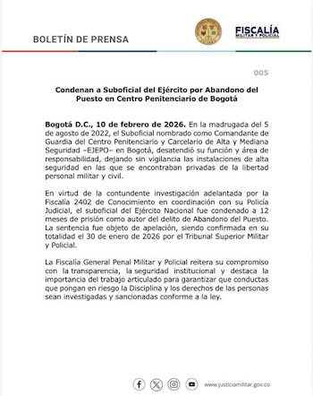 Un suboficial del Ejército Nacional