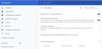 Las contraseñas en Chrome se