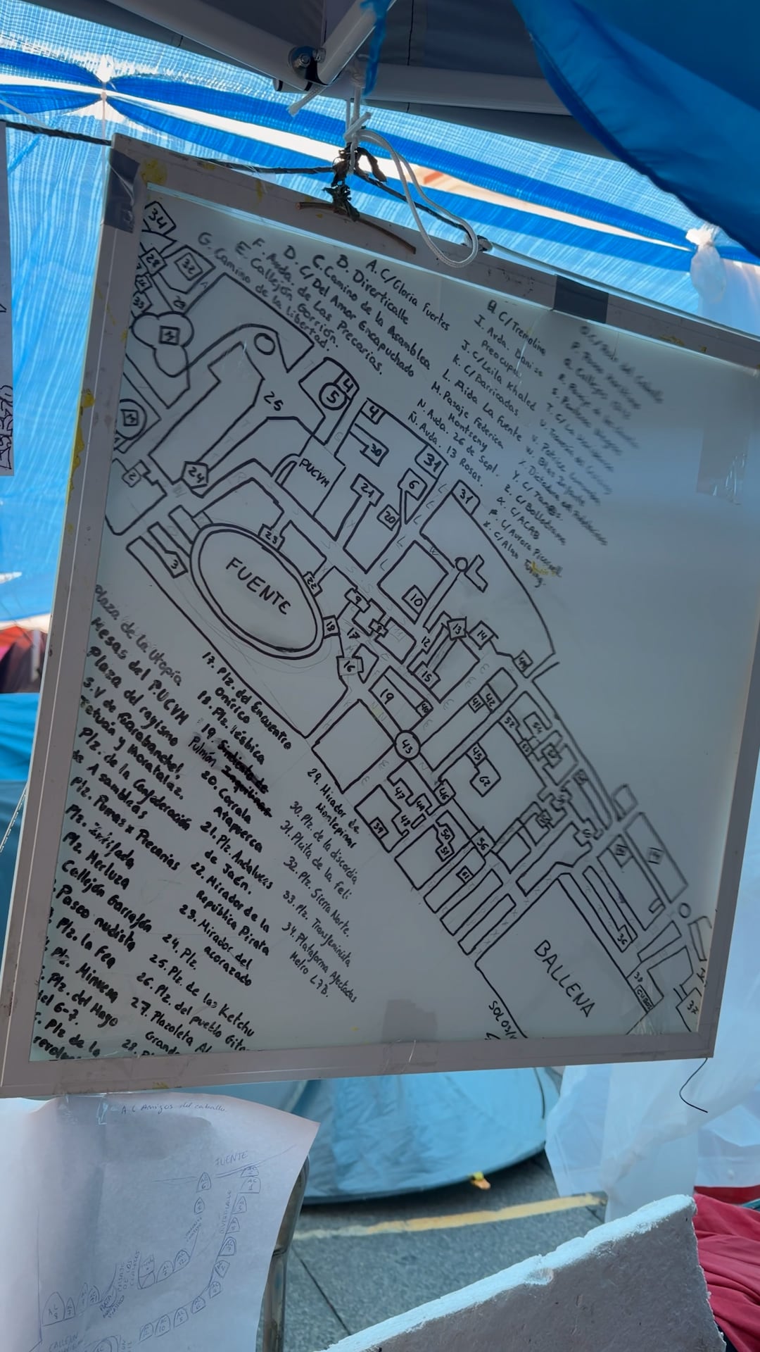 Mapa de la acampada en la Puerta del Sol. (Martín Vulcano/Infobae)