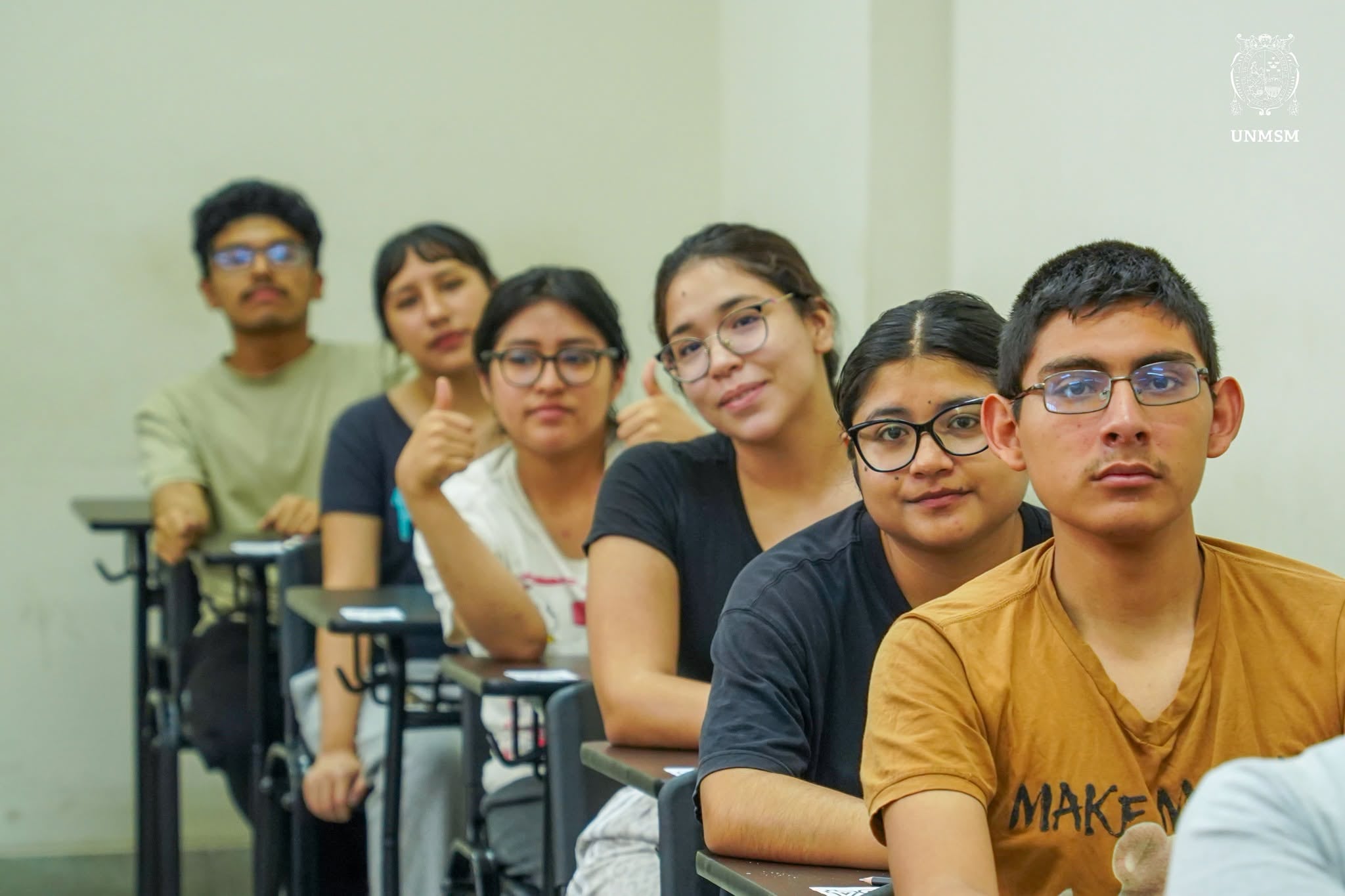 Un grupo de postulantes espera el inicio del examen de admisión en una de las aulas de la Universidad Nacional Mayor de San Marcos. (Foto: Universidad Nacional Mayor de San Marcos)