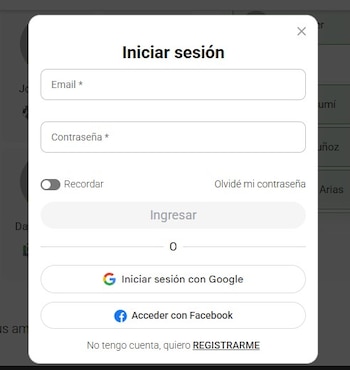 Una vez escoge la opción "Guardar", el simulador le pedirá registrarse en Infobae.com, para poder compartir su elección en redes sociales - crédito Infobae
