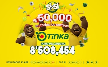 La Tinka resultados oficiales en vivo: números del miércoles 15 de abril de 2026. Captura: La web Tinka.