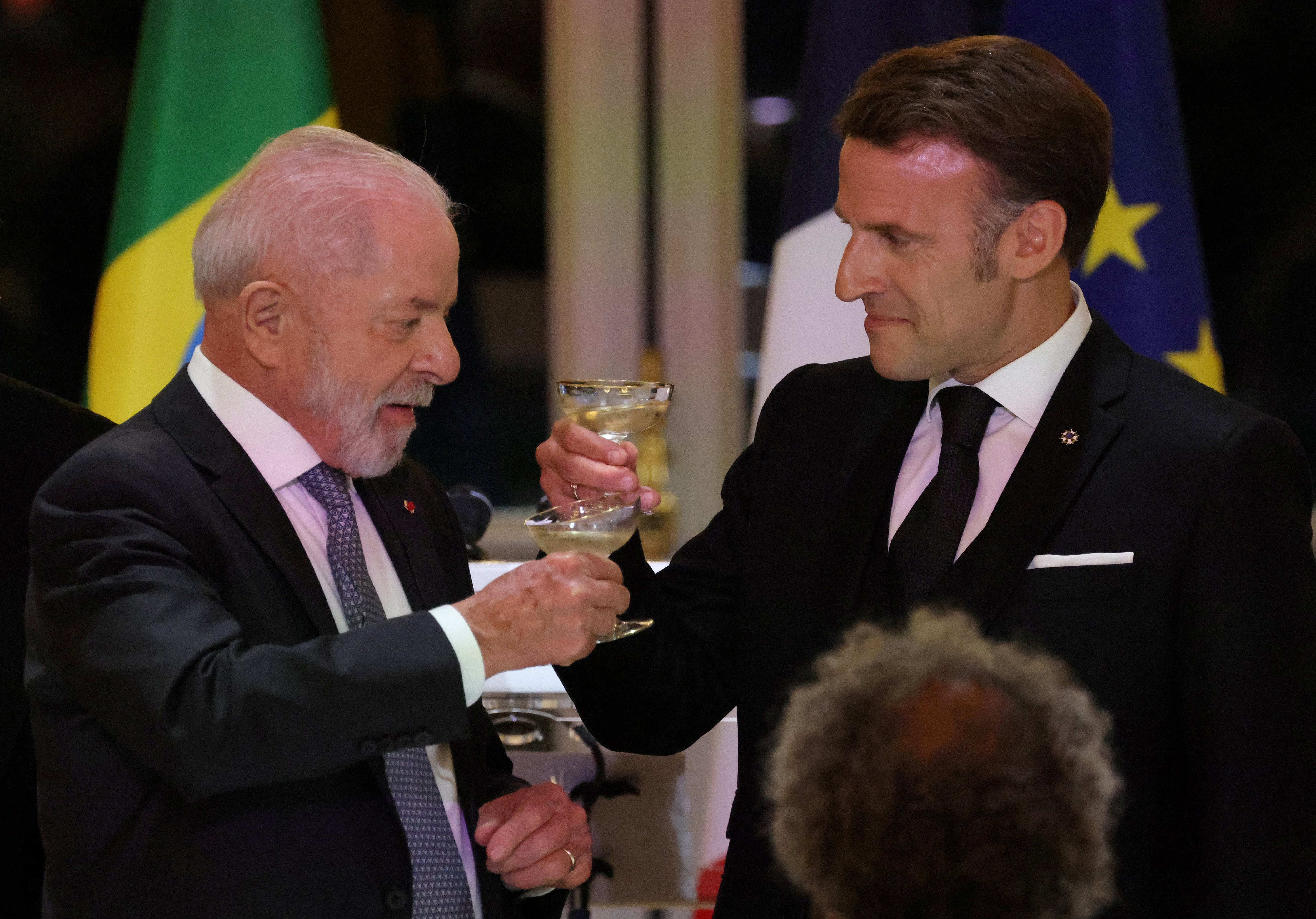 Lula da Silva y Emmanuel Macron. (Ludovic Marin/Reuters)