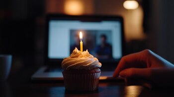 Soledad en cumpleaños, tristeza en el trabajo, celebración solitaria, salud emocional laboral, pastel en oficina, rutina con desánimo. - (Imagen Ilustrativa Infobae)
