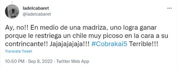 Comentarios sobre Cobra Kai.
(Foto: Captura