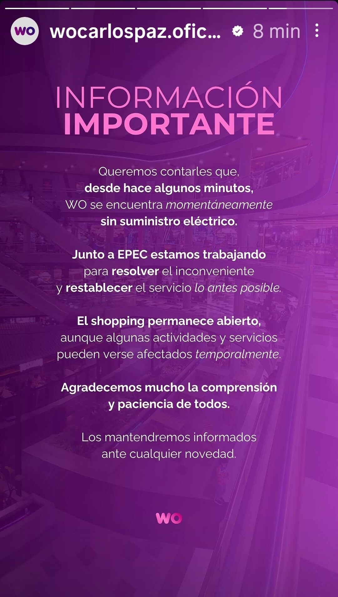 Tras la detonación, el centro comercial quedó sin suministro eléctrico y varios locales debieron suspender su atención durante la tarde y la noche