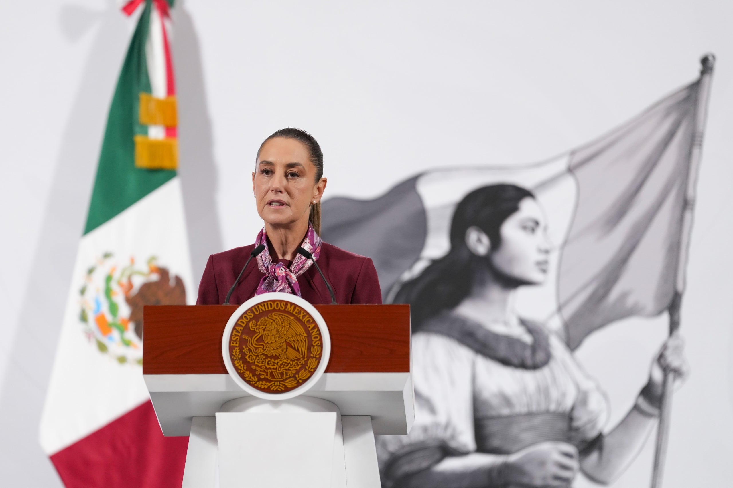 La presidenta aseguró no saber los nombres de los políticos a los que se les revocó la visa (Crédito: Gobierno de México)