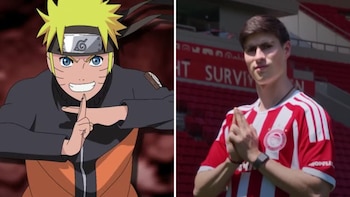 Hormiga González celebra su incorporación al Olympiacos con festejo otaku