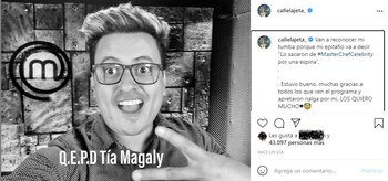 Post en Instagram de Freddy