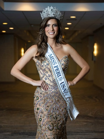 Milena Said, nueva Miss Perú-USA, se prepara para competir en el Miss Universe Perú nacional.