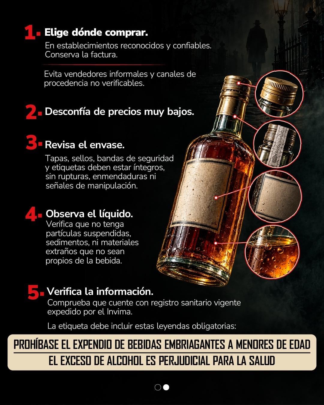 Recomendaciones para el consumo de licor en Halloween (Invima)