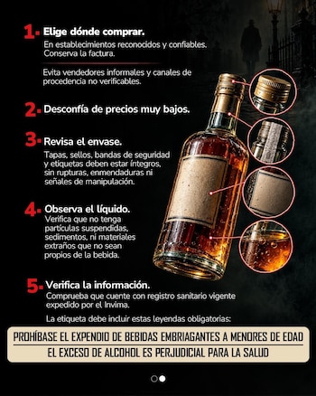 Recomendaciones para el consumo de licor en Halloween (Invima)