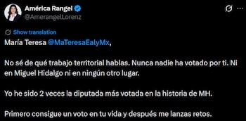 Respuesta de América Rangel.