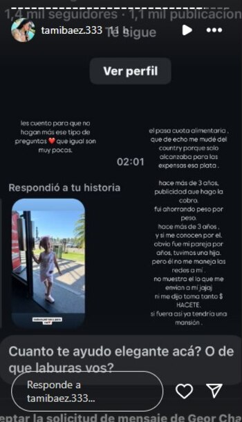 La expareja del cantante despejó